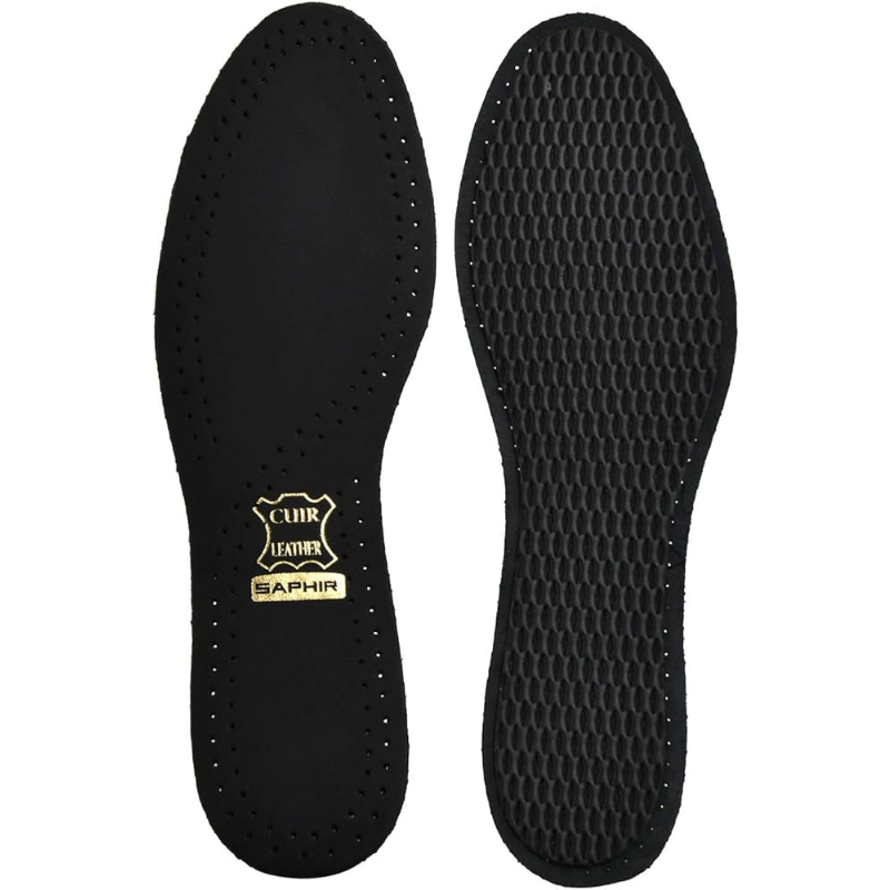 Black Leather on Charcoal Insoles Saphir Beauté du Cuir