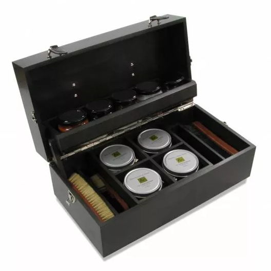 LCA Box Intendant Ebony Wood/Black Leather